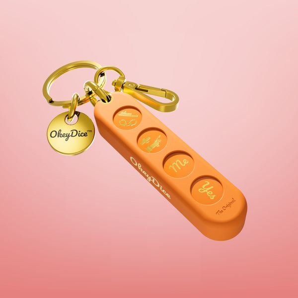Porte-clé décisionnel OkeyDice Classic Pumpkin Orange