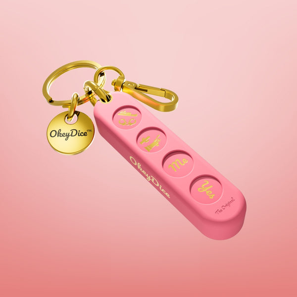 Porte-clé décisionnel OkeyDice Classic Strawberry Pink
